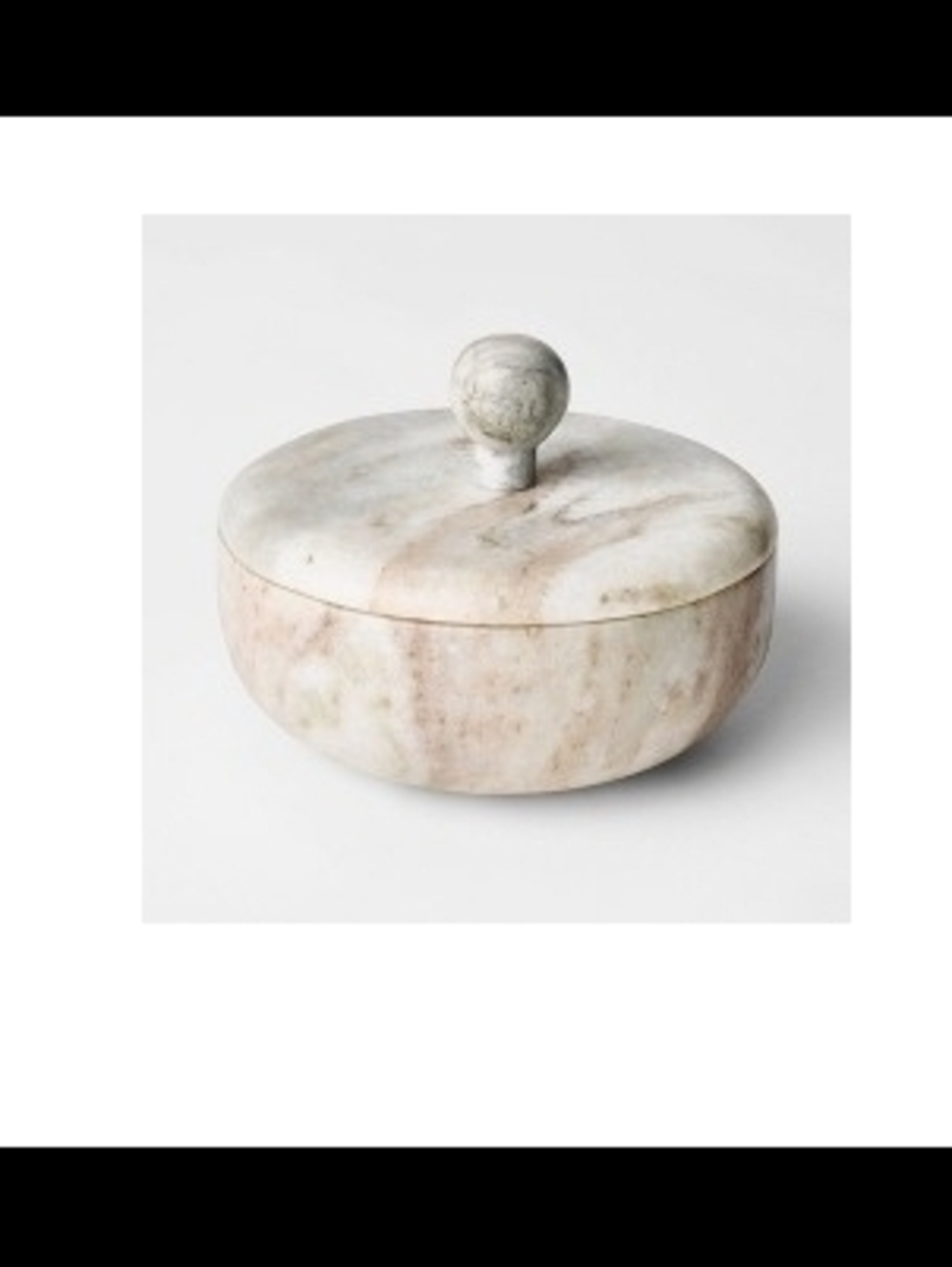 Studio McGee Marble Lidded Decorative Box in Soft Pink and Cream